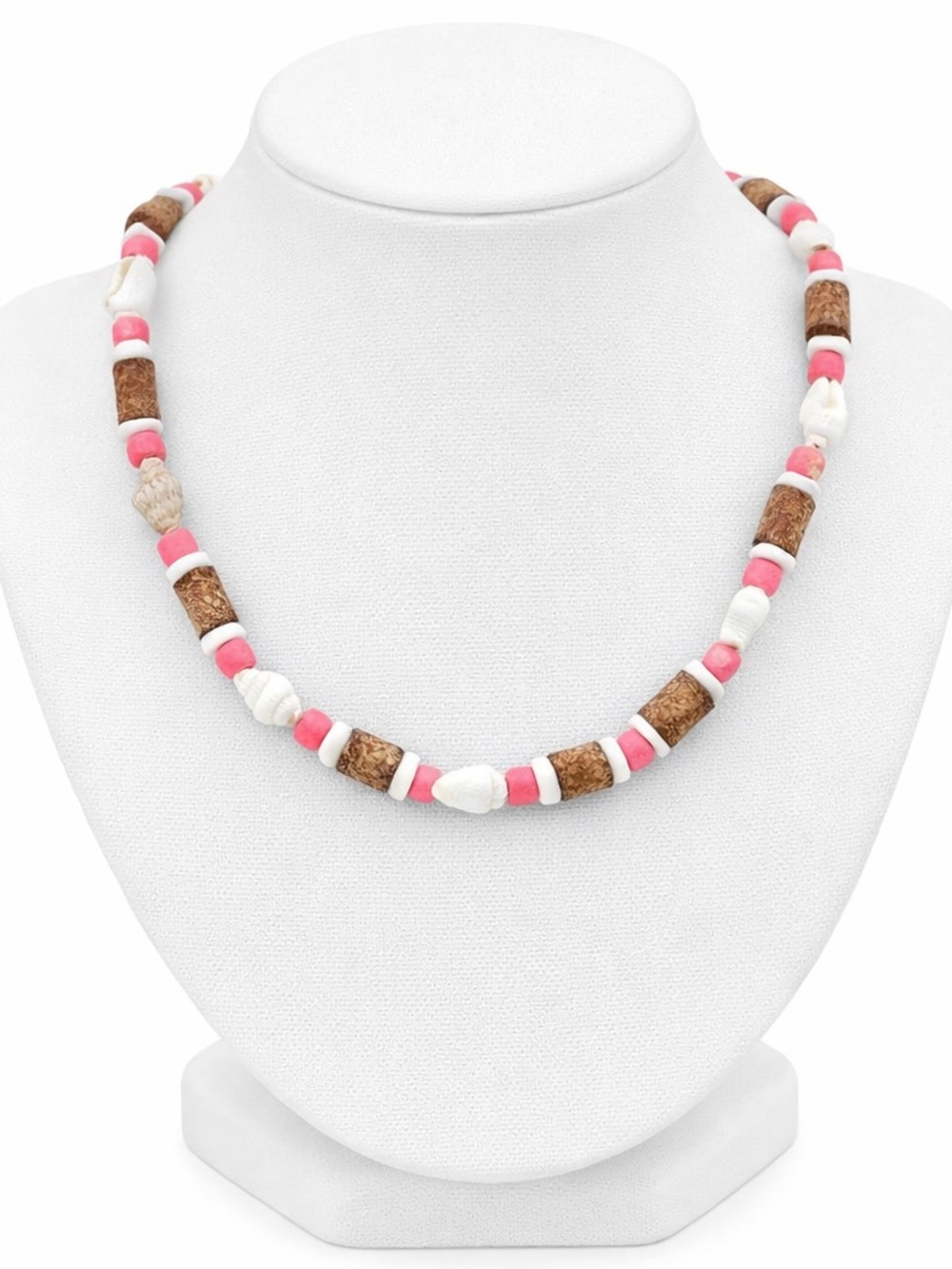 5/$25 Y2K Cork and Shells Beaded Necklace